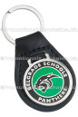Genuine Leather Custom Key Fob - Round with Color Fill - Belgrade Schools