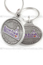 Custom Keychains Cast in Solid Pewter - Round With Color Fill
