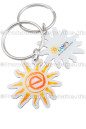 Custom Shaped Keychains With Full Color Imprint and Clear Coat on Stainless Steel Sun Shape