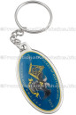 Custom Shaped Keychains With Full Color Imprint and Clear Coat on Stainless Steel Oval Shape