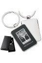 Black Series Rectangle Engraved Metal Promotional Keychain 