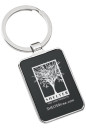 Promotional Keychains Custom Engraved Metal Keychains Black Series Rounded Rectangle Front View