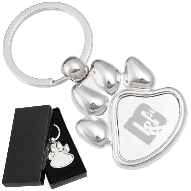 Paw Shaped Engraved Promotional Keychains