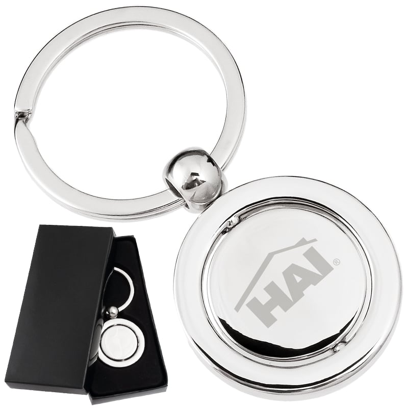 Axis Spinning Engraved Metal Promotional Keychains