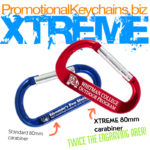 BIG Promotional Messages On Our XTREME Carabiner Keychains