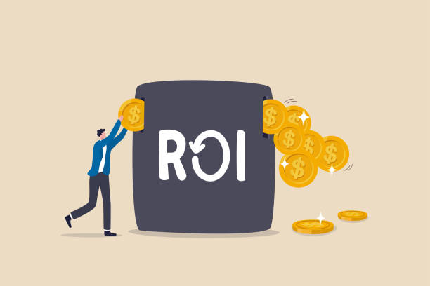Stock art showing a conceptual illustration of ROI 
